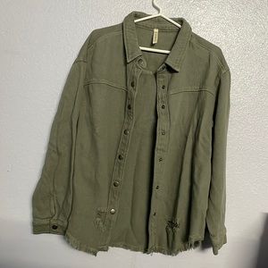 Lex brown Carissa denim shacket